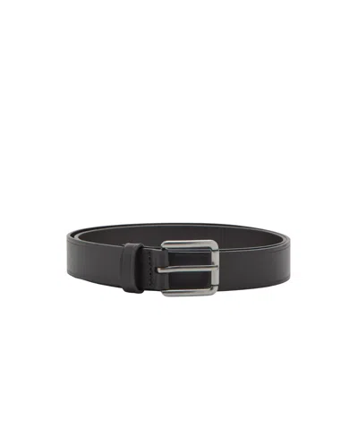 Mango Men's Square Buckle Leather Belt In Brown
