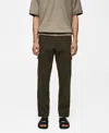 Mango Men's Straight-fit Cargo Pants In Khaki