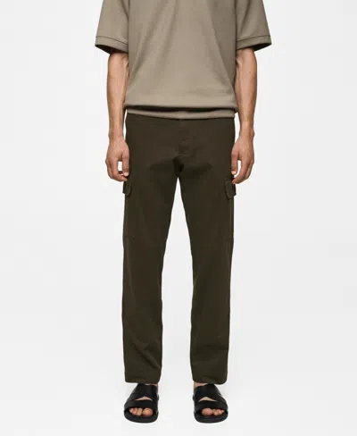Mango Men's Straight-fit Cargo Pants In Khaki