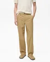 Mango Straight Leg Cotton Pants In Neutral