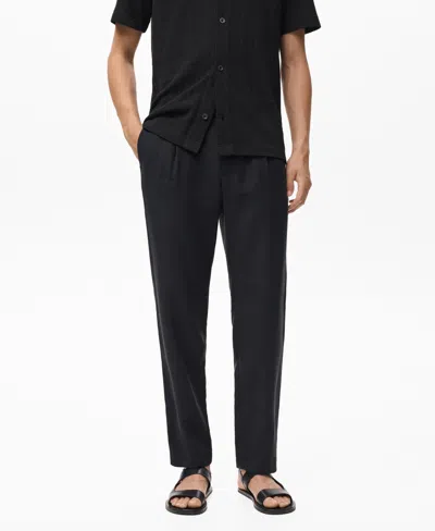 Mango Men's Straight-fit Pleated Pants In Black