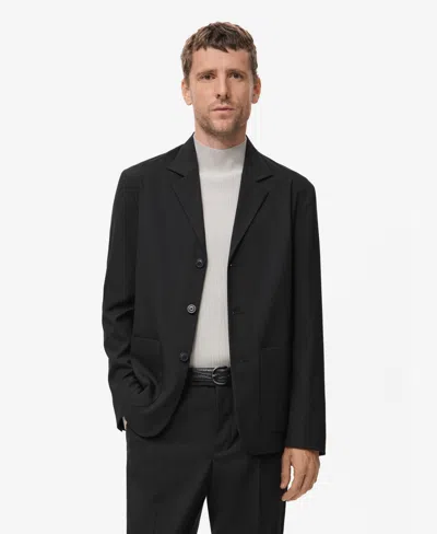 Mango Men's Straight-fit Suit Jacket In Black