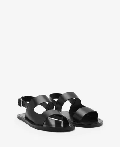 Mango Men's Straps Leather Sandals In Black