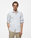 Mango Stretch Button-up Shirt In Sky Blue
