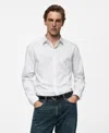 Mango Stretch Button-up Shirt In White