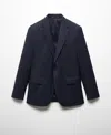 Mango Slim Fit Virgin Wool Suit Blazer In Dark Navy