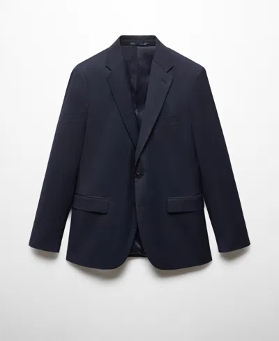 Mango Men's Stretch Fabric Slim-fit Suit Blazer In Dark Navy