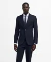 Mango Slim Fit Virgin Wool Suit Blazer In Dark Navy