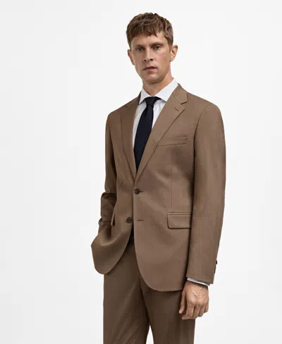 Mango Men's Stretch Fabric Suit Blazer In Beige