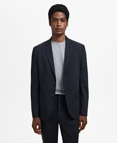 Mango Men's Stretch Fabric Super Slim-fit Suit Jacket In Blue