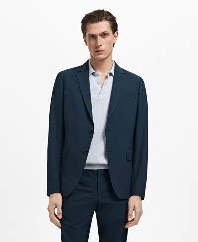 Mango Men's Stretch-fabric Super Slim-fit Suit Jacket In Blue