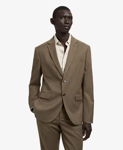 Mango Men's Stretch Fabric Super Slim-fit Suit Jacket In Brown