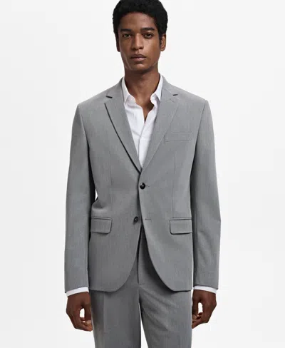 Mango Men's Stretch-fabric Super Slim-fit Suit Jacket In Gray