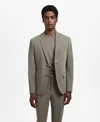 Mango Slim Fit Suit Jacket In Green