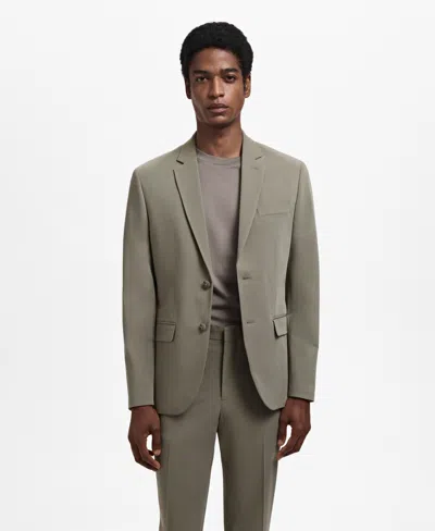 Mango Men's Stretch-fabric Super Slim-fit Suit Jacket In Green