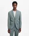 Mango Slim Fit Suit Jacket In Green