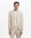 Mango Men's Stretch Fabric Super Slim-fit Suit Jacket In Neutral