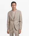 Mango Men's Stretch Fabric Super Slim-fit Suit Jacket In Neutral