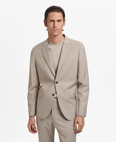 Mango Men's Stretch Fabric Super Slim-fit Suit Jacket In Neutral