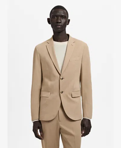 Mango Men's Stretch Fabric Super Slim-fit Suit Jacket In Yellow