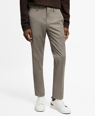 Mango Men's Stretch Fabric Super Slim-fit Suit Pants In Beige