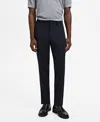 Mango Slim Fit Flat Front Pants In Blue
