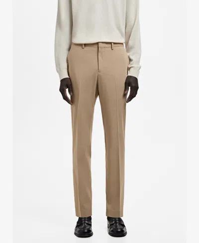 Mango Men's Stretch Fabric Super Slim-fit Suit Pants In Brown