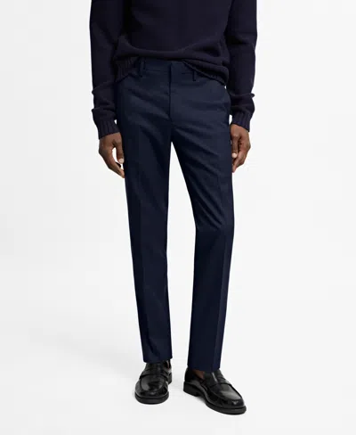 Mango Men's Stretch Fabric Super Slim-fit Suit Pants In Dark Navy