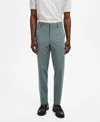 Mango Super Slim Fit Stretch Suit Pants In Green