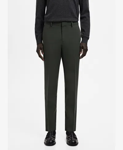 Mango Men's Stretch Fabric Super Slim-fit Suit Pants In Green