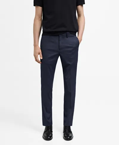 Mango Men's Stretch Fabric Super Slim-fit Suit Pants In Indigo Blue