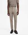 Mango Super Slim Fit Stretch Suit Pants In Neutral