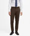 Mango Prince Of Wales Check Super Slim Fit Stretch Pants In Tobacco Brown