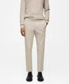 Mango Slim Fit Stretch Pants In Beige