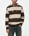 Mango Men's Striped Hooded Sweatshirt In Chocolate
