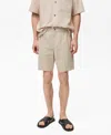 Mango Men's Striped Linen-blend Bermuda Shorts In Neutral