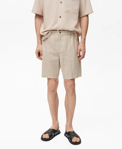 Mango Men's Striped Linen-blend Bermuda Shorts