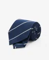 Mango Men's Striped Silk Cotton Tie In Dark Navy