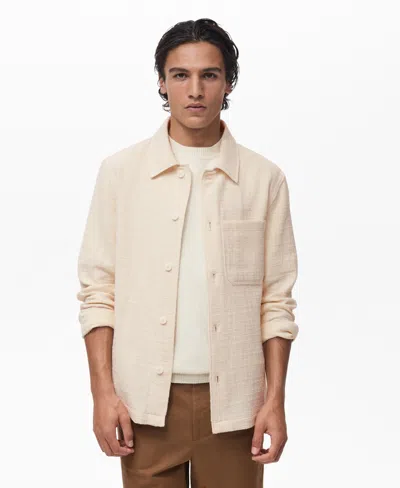 MANGO MEN'S STRUCTURED COTTON OVERSHIRT