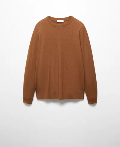 Mango Men's Structured Cotton Sweater In Copper
