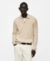 Mango Men's Structured Knit Polo Sweater In Ecru