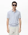 Mango Slim Fit Polo In Blue