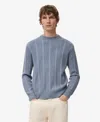 Mango Men's Structured Knitted Sweater In Blue