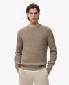 Mango Men's Structured Knitted Sweater In Medium Brown