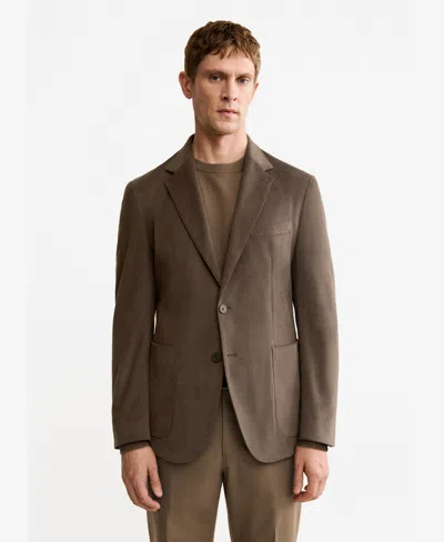 Mango Men's Structured Slim Fit Cotton Blazer In Multi
