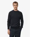Mango Men's Structured Wool-blend Knitted Sweater In Blue