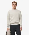Mango Men's Structured Wool-blend Knitted Sweater In Ecru