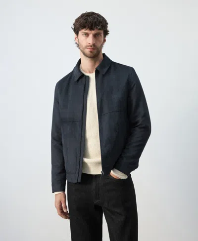 Mango Men's Suede Effect Jacket In Blue
