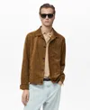 Mango Men's Suede Effect Overshirt In Brown