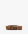 Mango Men's Suede Leather Belt In Brown